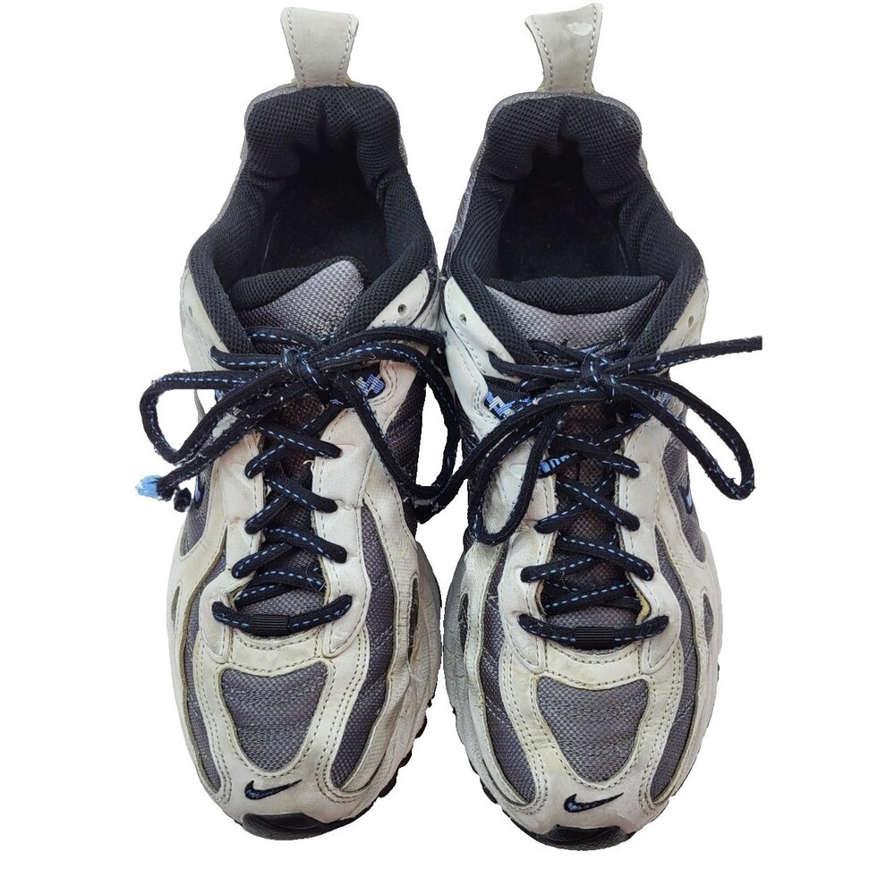 Vintage 2003 Nike Walking Shoes Mens 9.5 Wide Gray Blue Leather Y2K 603138-046